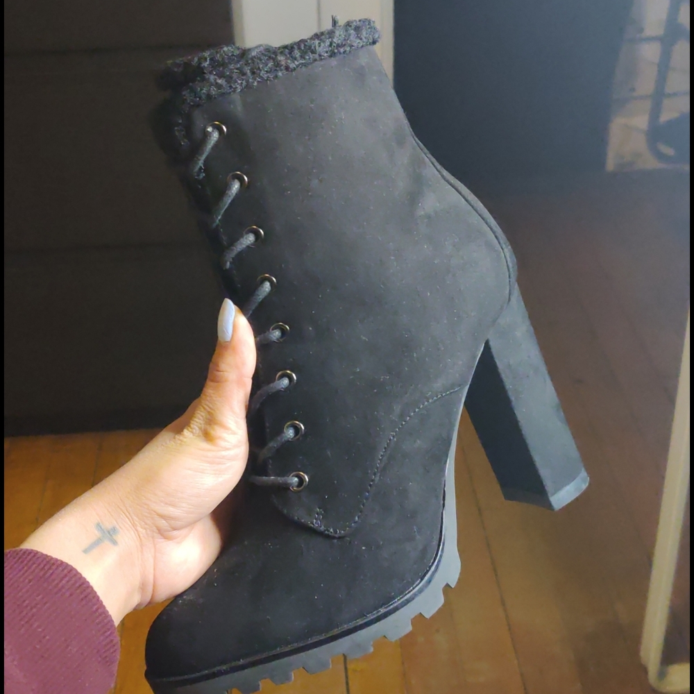 ALDO Lace Up Suede Booties - Picture 2 of 6